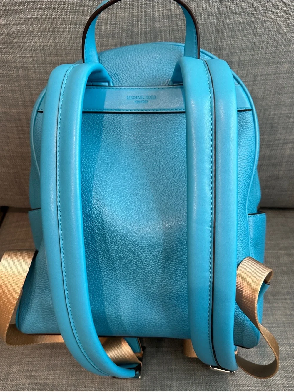 Michael Kors Bright Turquoise Leather Backpack